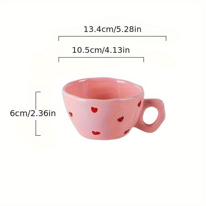 Pink and Red Hearts Coffee Mug, Valentine's Day Gift