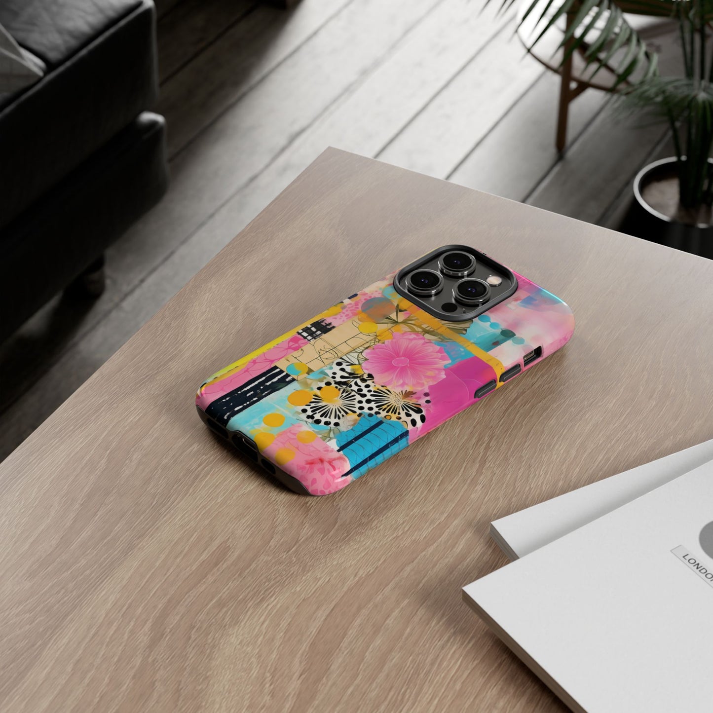 Pink Floral Abstract Phone Case | Tough Cases | iPhone 17