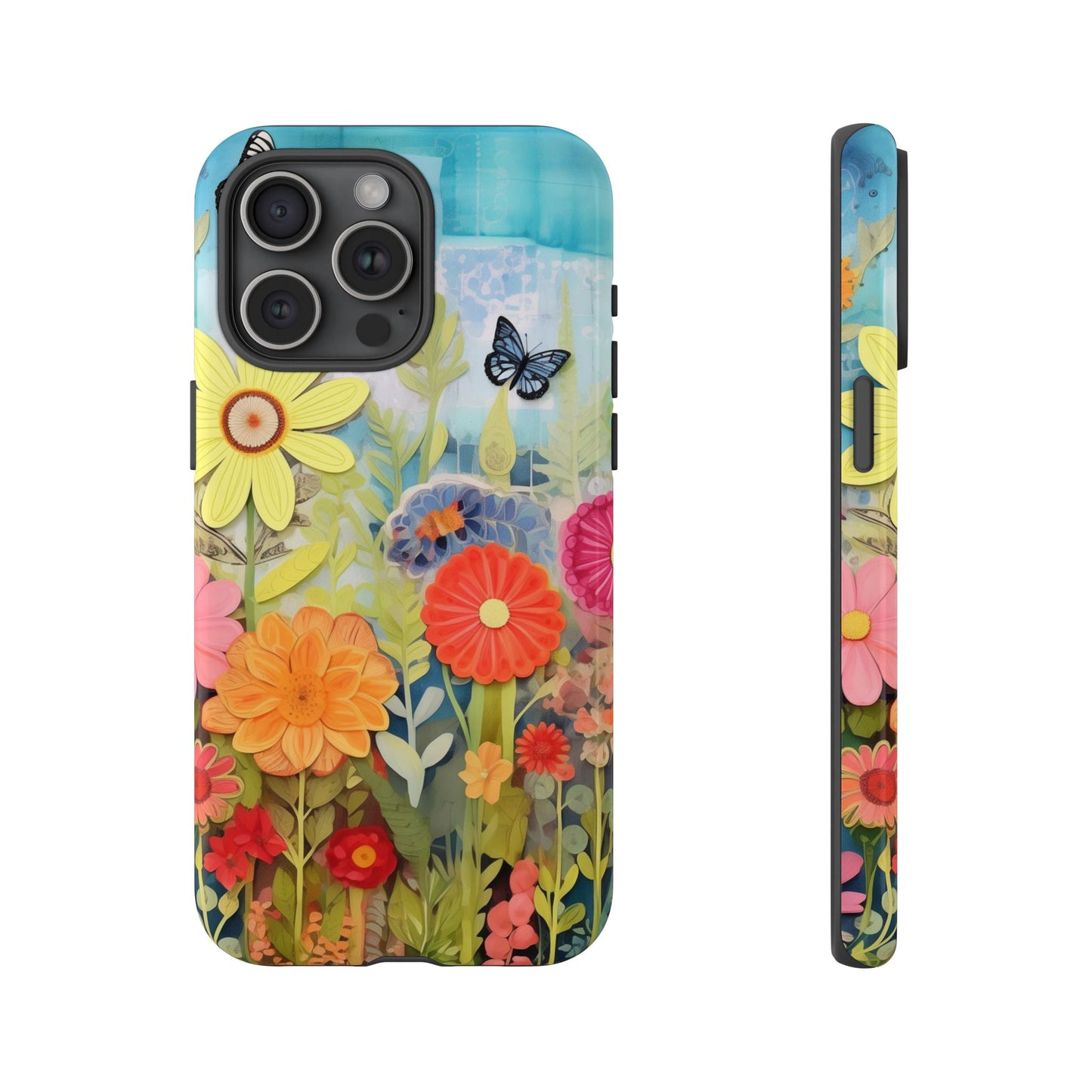 Whimsical Floral Garden phone case | Tough Case | 3d Floral Pattern | iPhone 17