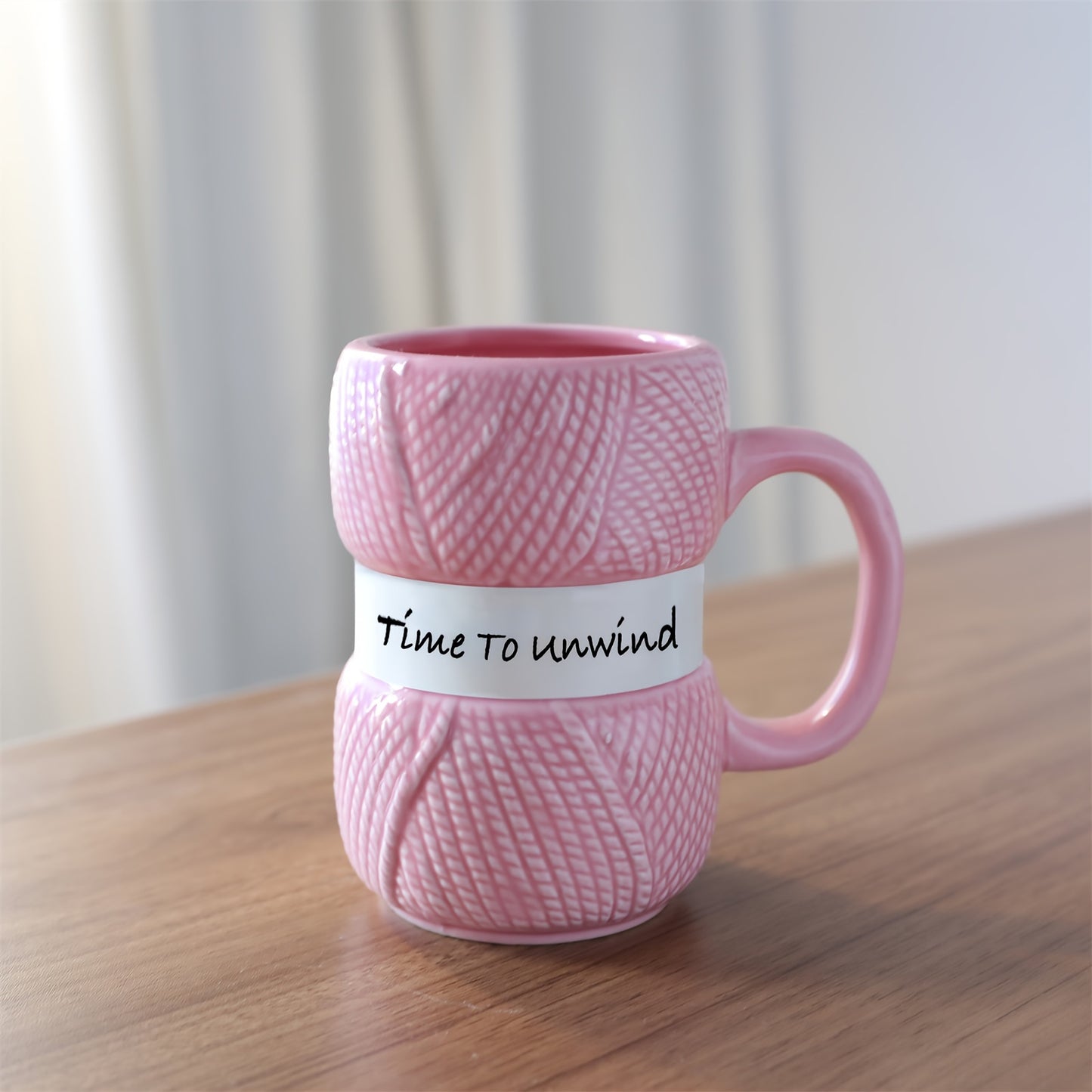 Unique Yarn Coffee Mug, Knitting