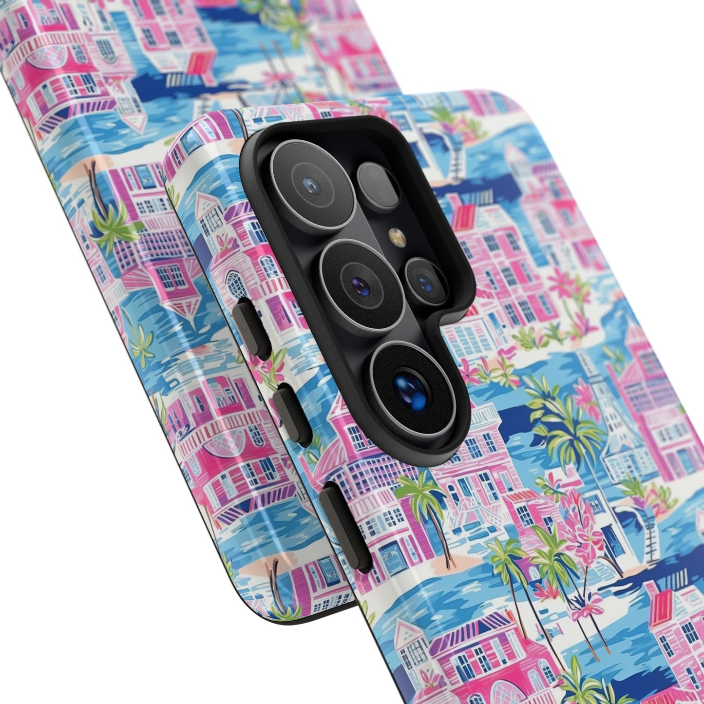 Pink Coastal Houses phone case | Tough Case | iPhone 17