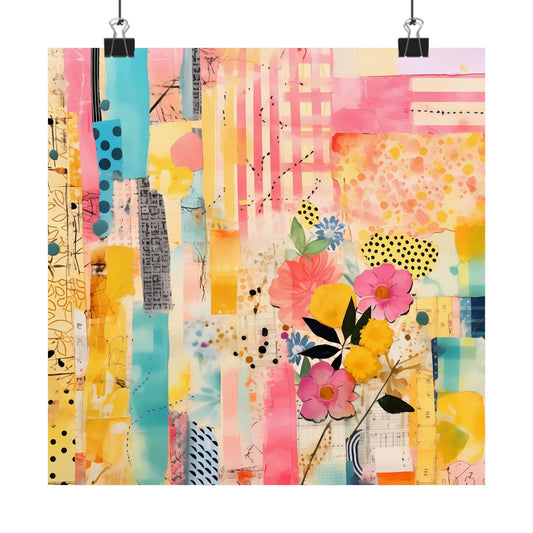 Colorful Abstract Floral Wall Art Poster | Vibrant Wildflower Botanical Print | Boho Modern Home Decor