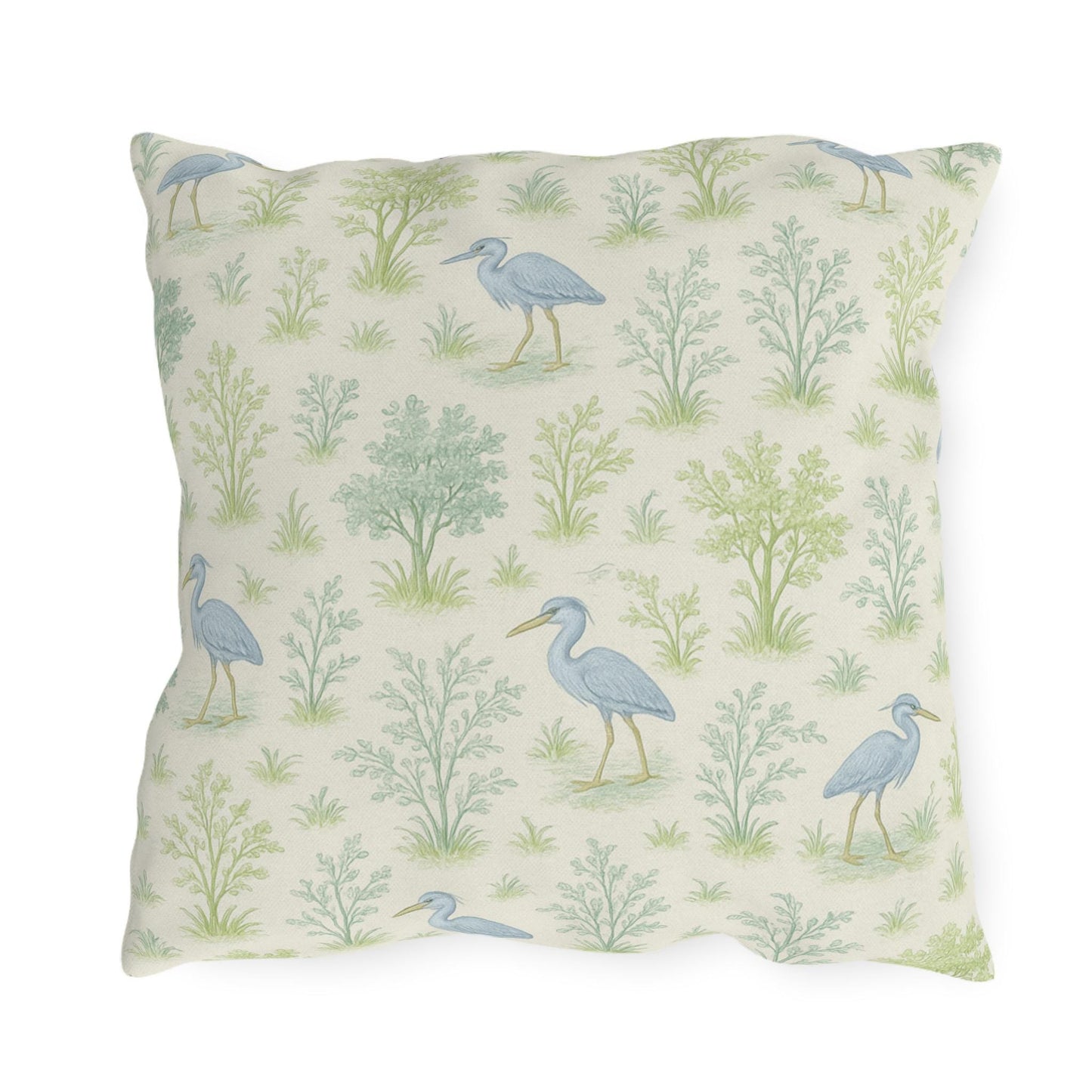 Custom Throw Pillow, Blue Herron