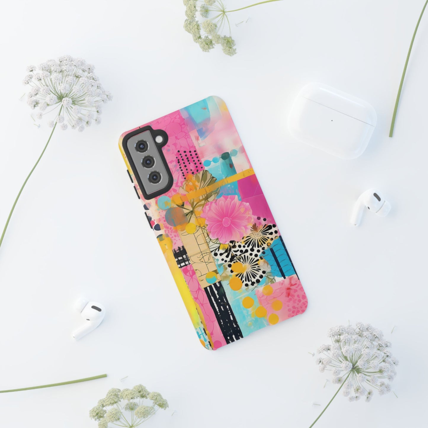 Pink Floral Abstract Phone Case | Tough Cases | iPhone 17