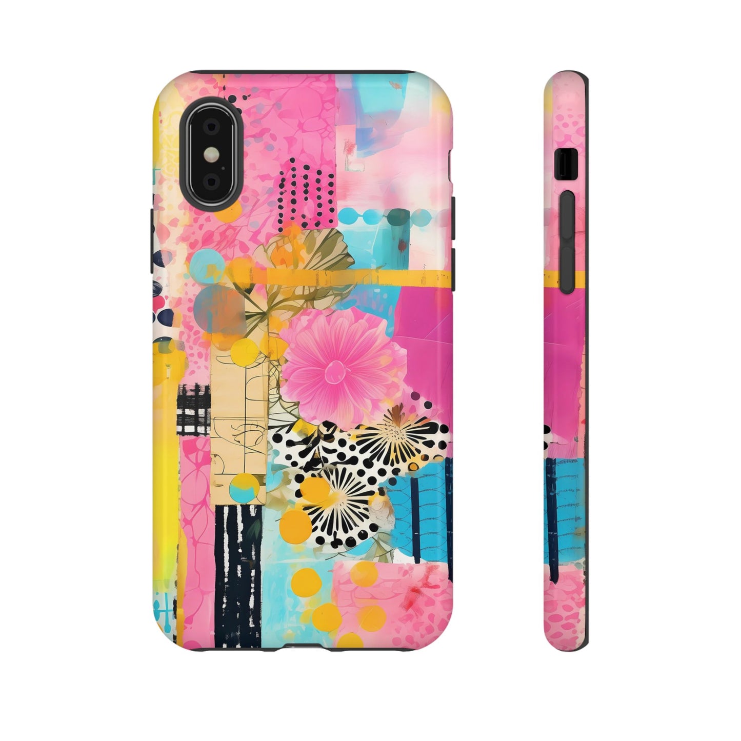 Pink Floral Abstract Phone Case | Tough Cases | iPhone 17
