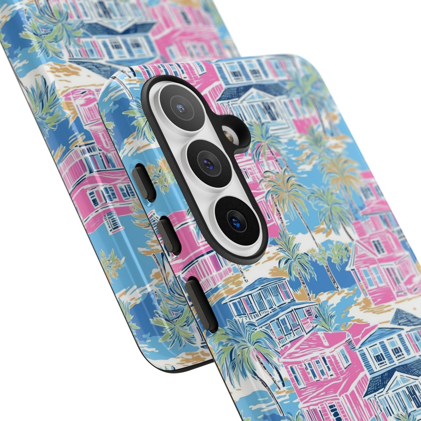 Tropical Beach Houses Tough Case | Palm Tree Coastal Phone Cover | iPhone 17