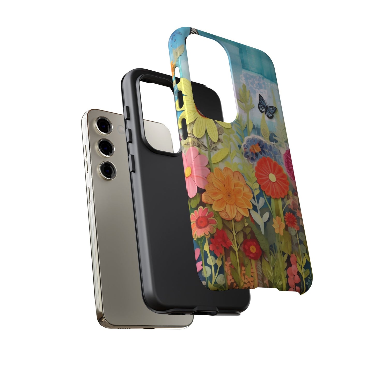 Whimsical Floral Garden phone case | Tough Case | 3d Floral Pattern | iPhone 17