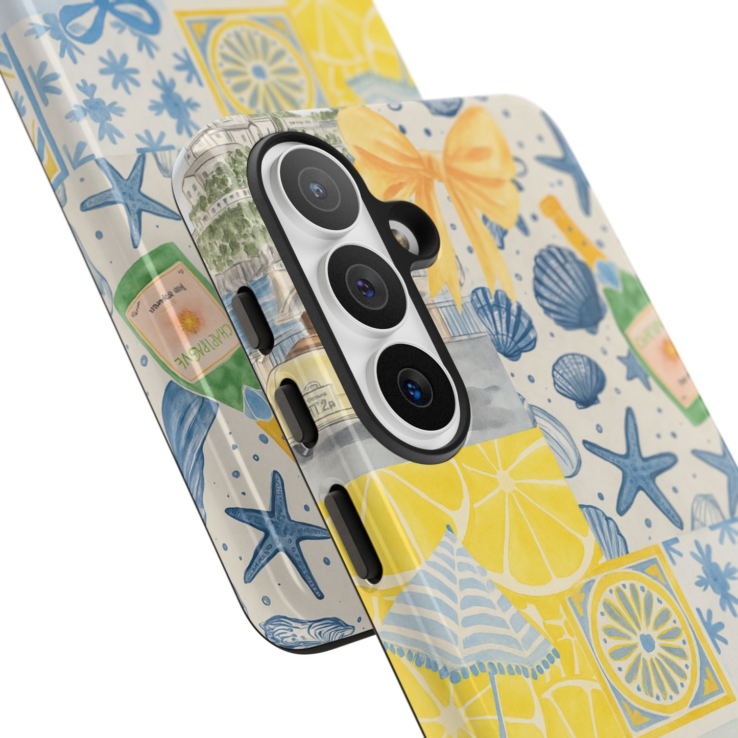 Coastal Collage Phone Case | Beach Shells, Starfish, Lemon, Scenic Travel | Italian Summer
