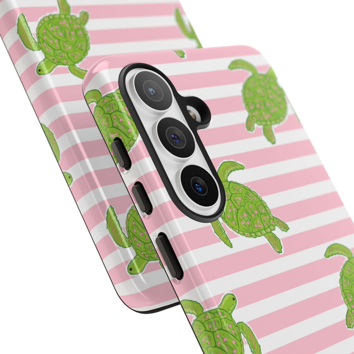Green Sea Turtles Phone Case | Pink Stripes Tough Case | iPhone 17