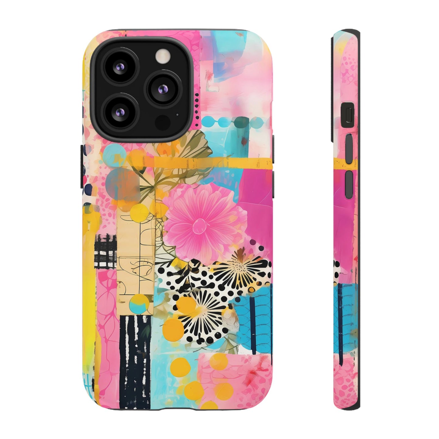 Pink Floral Abstract Phone Case | Tough Cases | iPhone 17