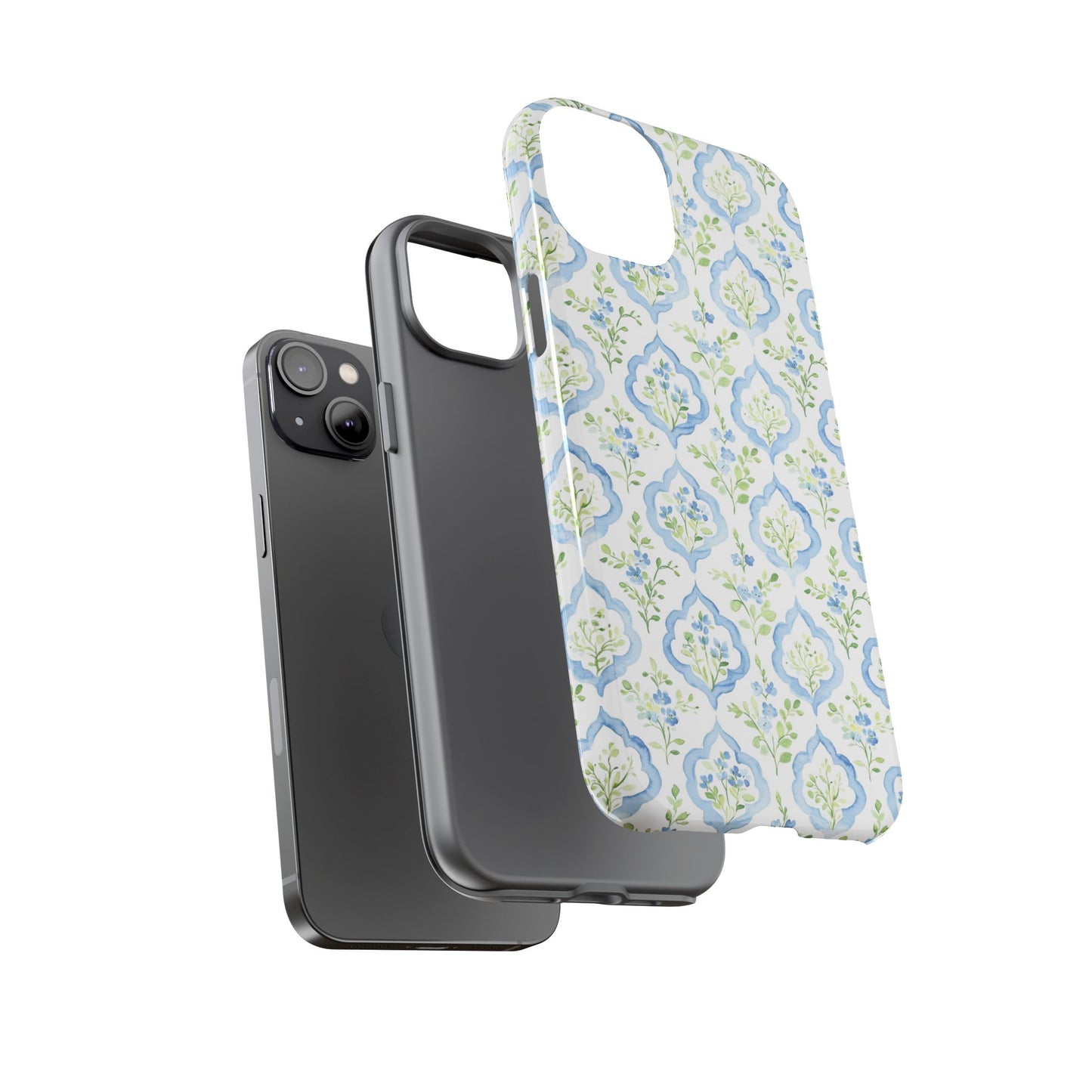 Blue Floral Damask phone case | Tough Case | iPhone 17