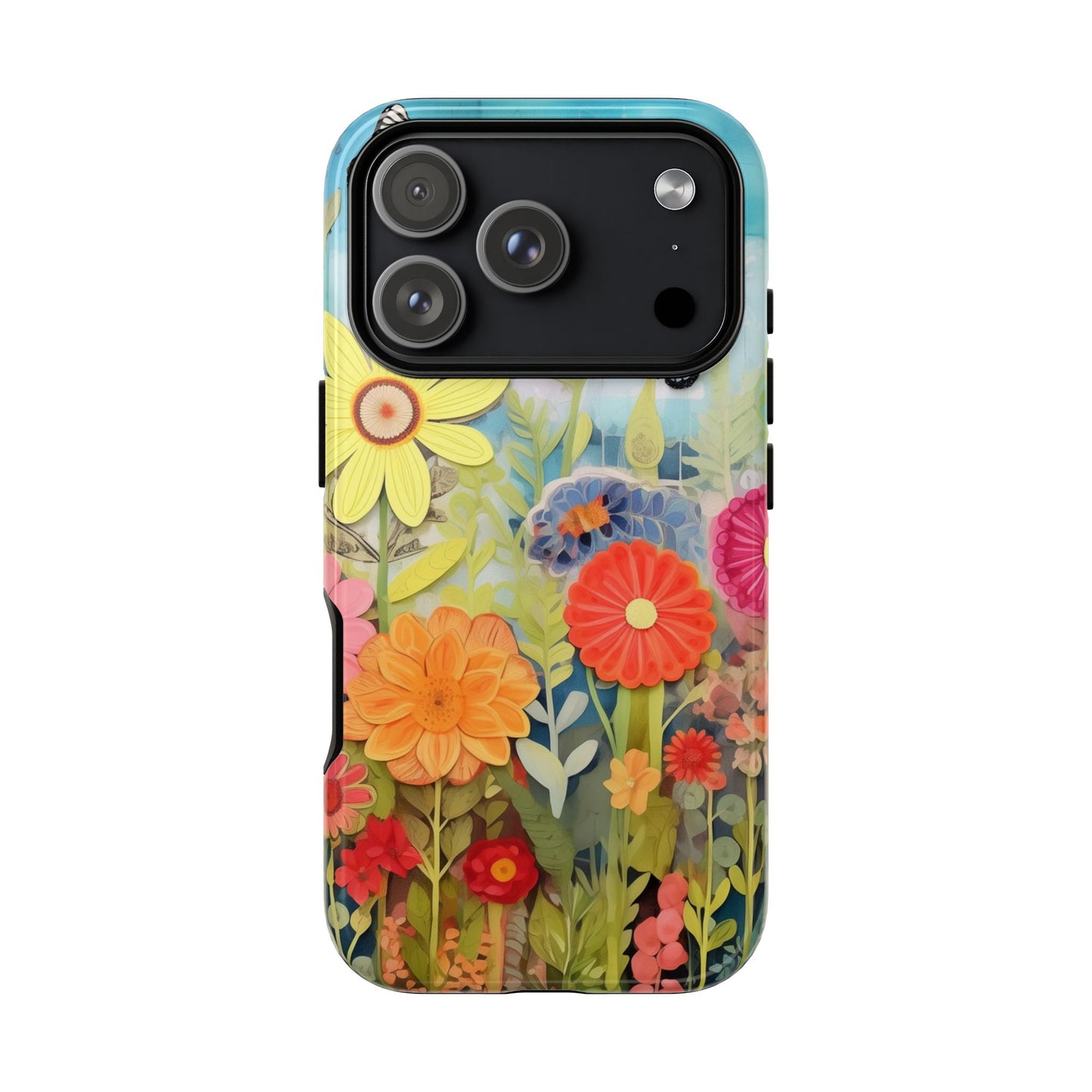 Whimsical Floral Garden phone case | Tough Case | 3d Floral Pattern | iPhone 17