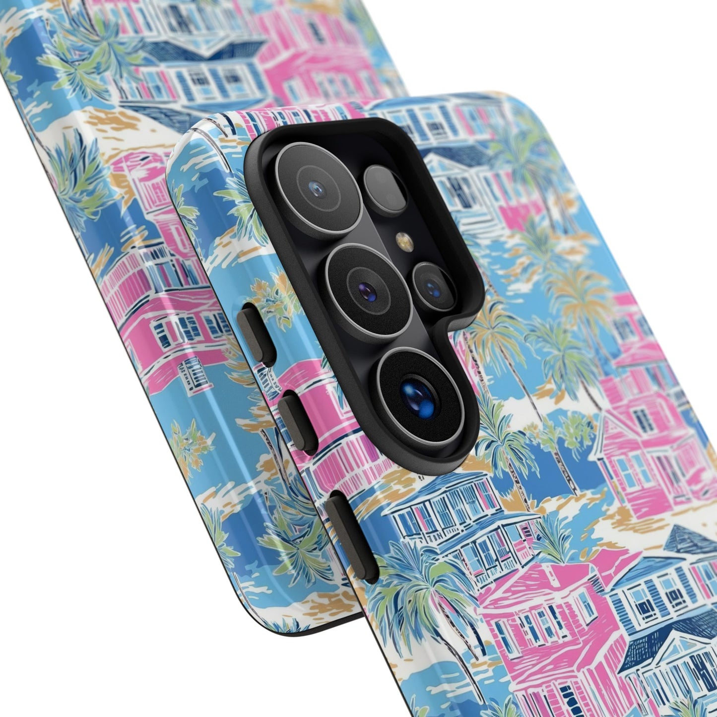 Tropical Beach Houses Tough Case | Palm Tree Coastal Phone Cover | iPhone 17