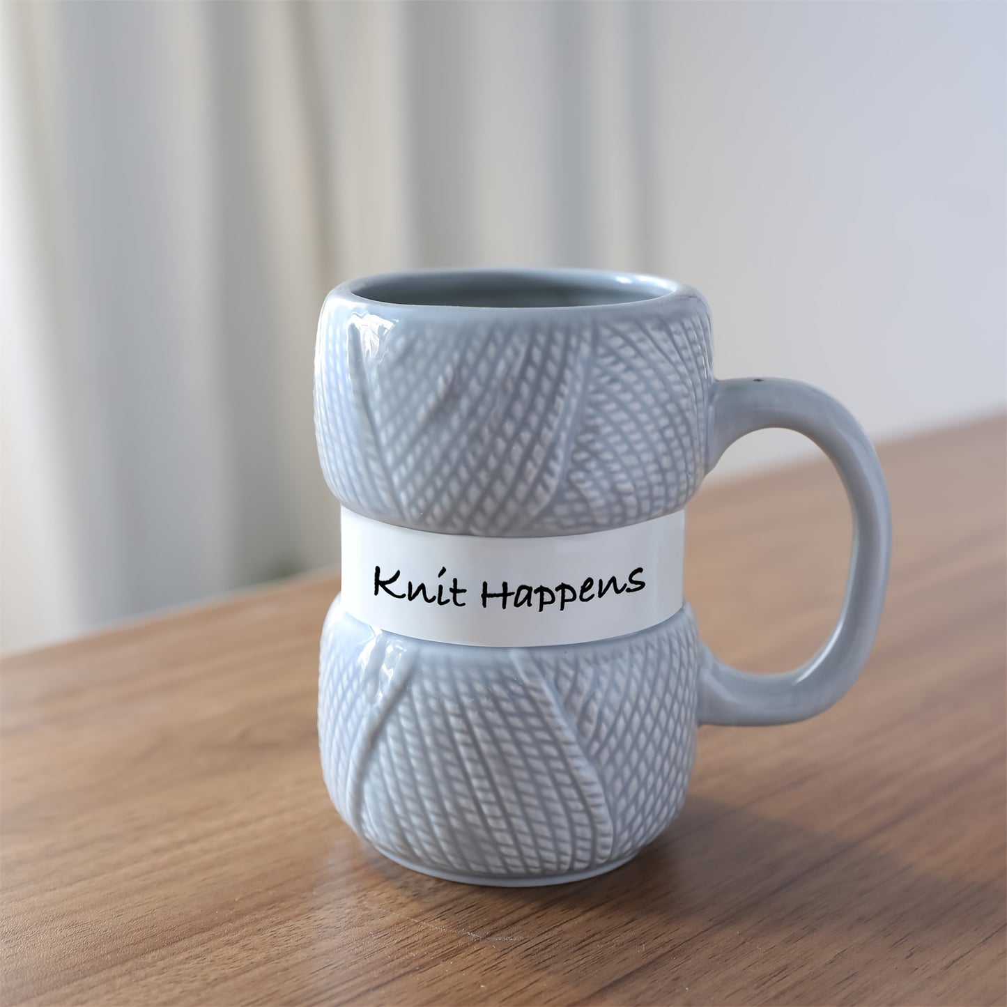 Unique Yarn Coffee Mug, Knitting