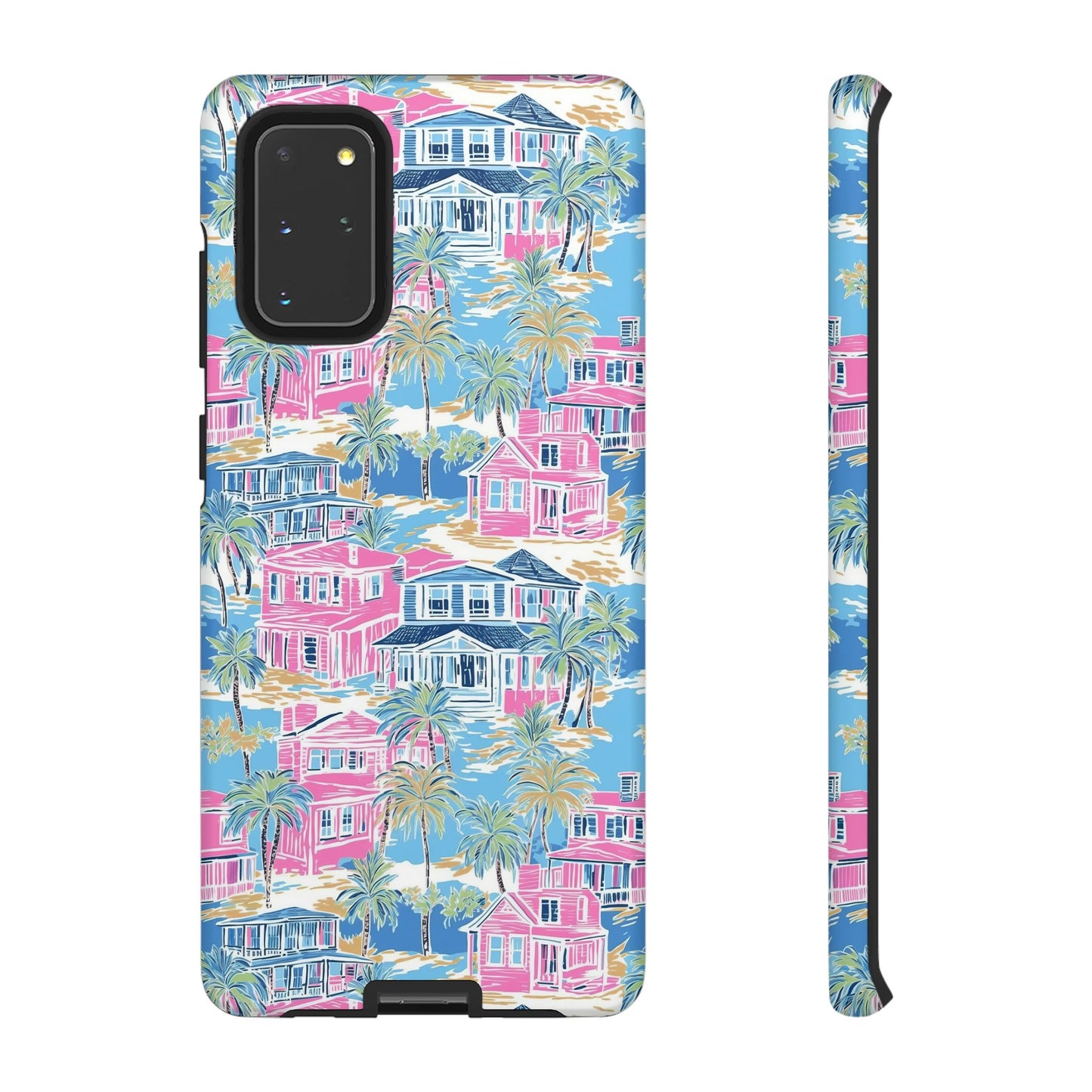 Tropical Beach Houses Tough Case | Palm Tree Coastal Phone Cover | iPhone 17