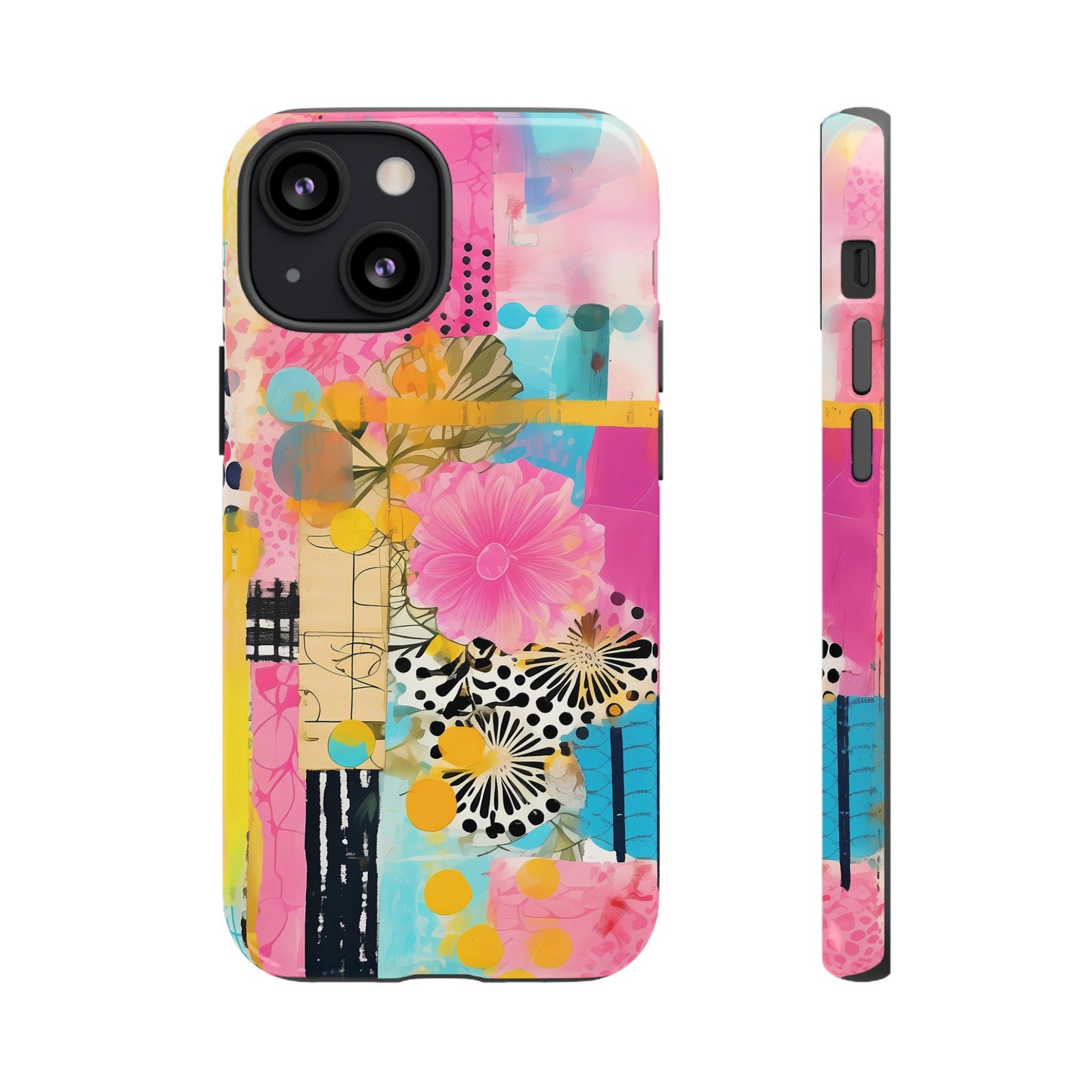Pink Floral Abstract Phone Case | Tough Cases | iPhone 17