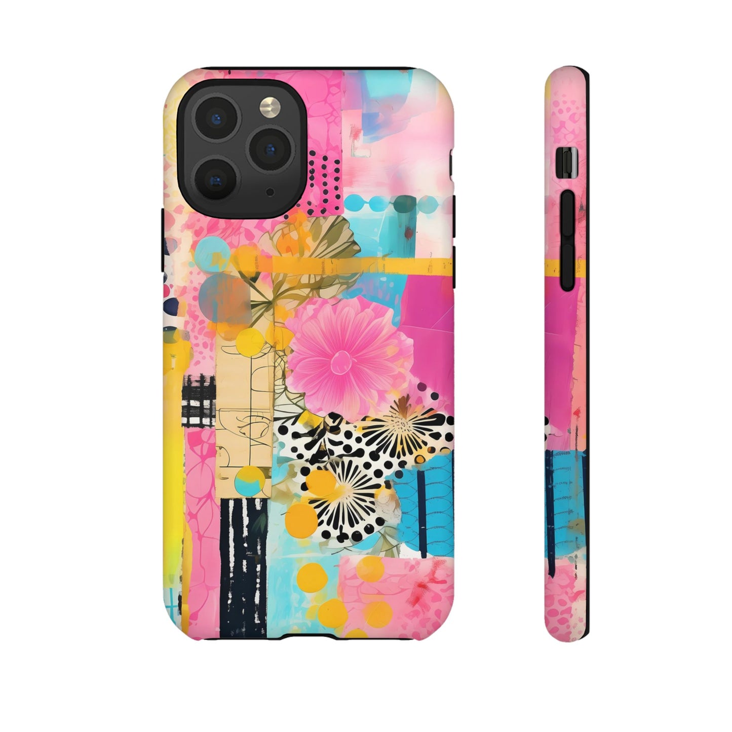 Pink Floral Abstract Phone Case | Tough Cases | iPhone 17