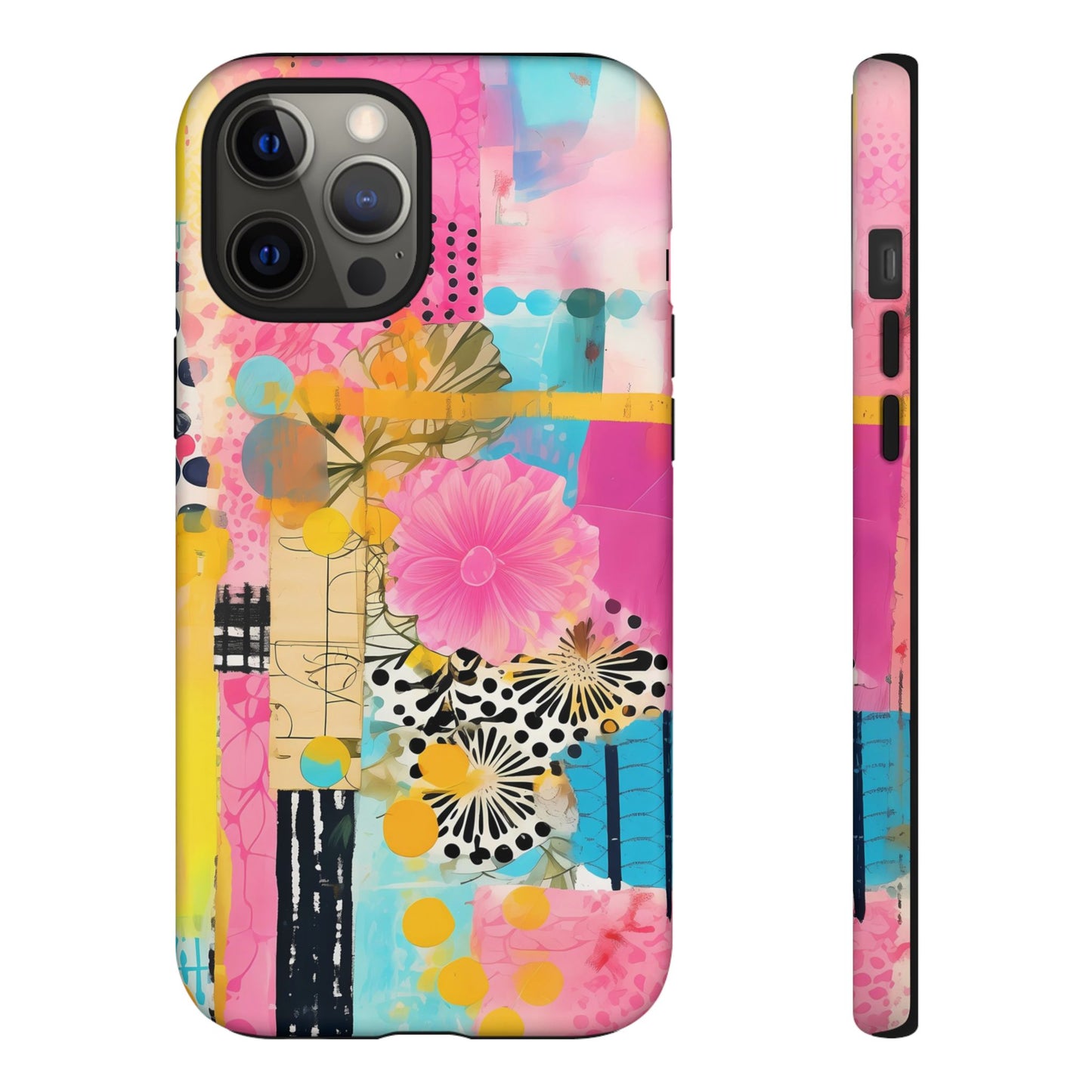 Pink Floral Abstract Phone Case | Tough Cases | iPhone 17