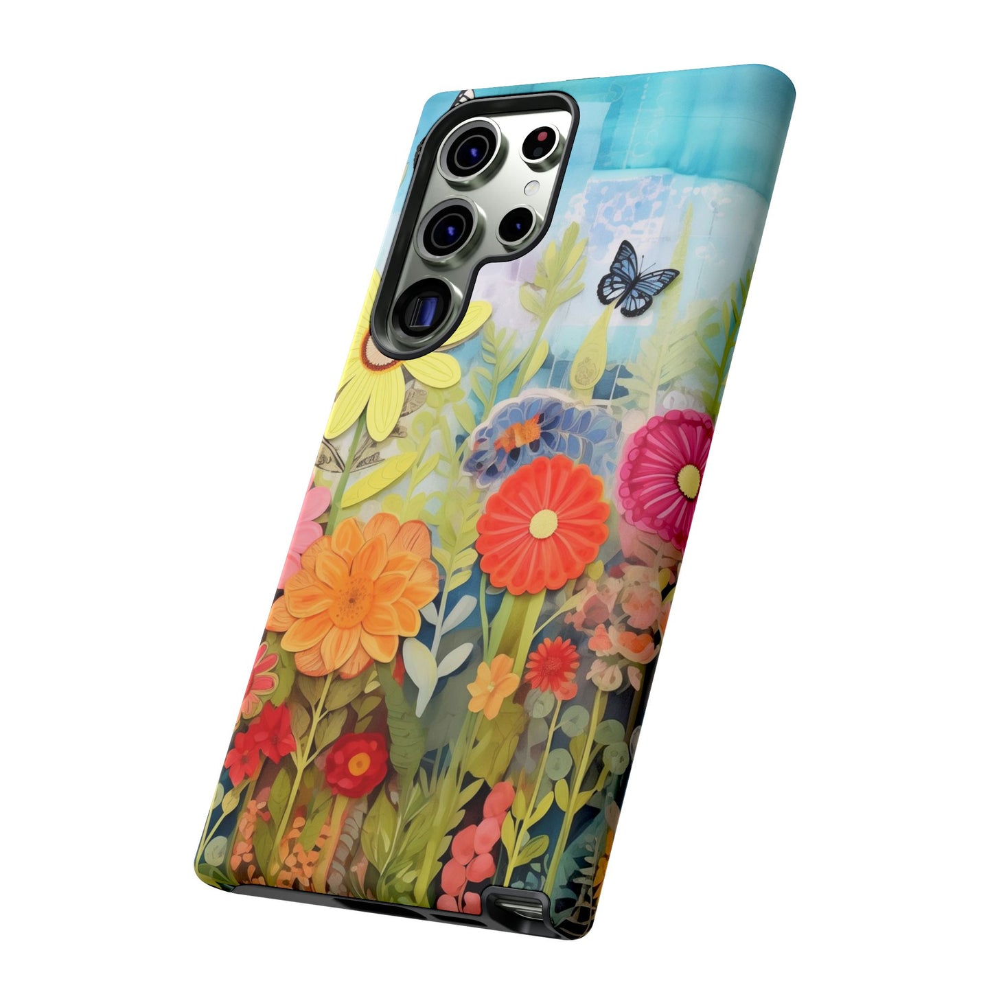 Whimsical Floral Garden phone case | Tough Case | 3d Floral Pattern | iPhone 17