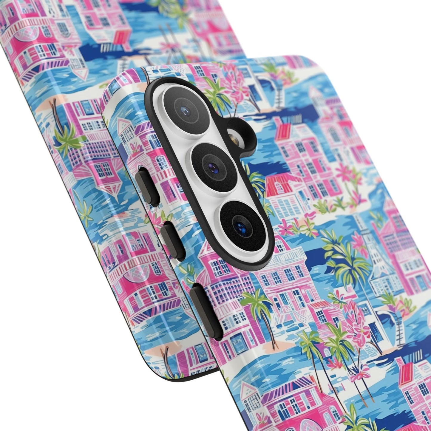 Pink Coastal Houses phone case | Tough Case | iPhone 17