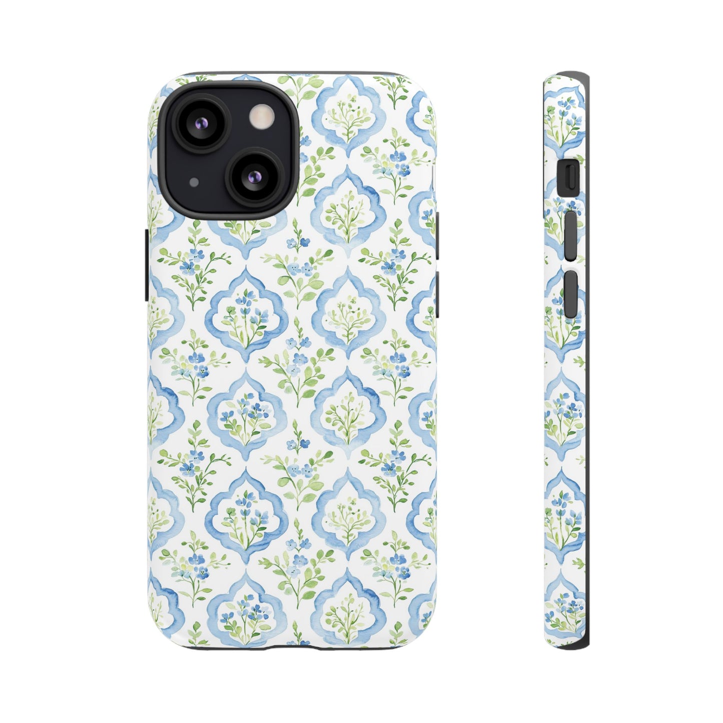 Blue Floral Damask phone case | Tough Case | iPhone 17