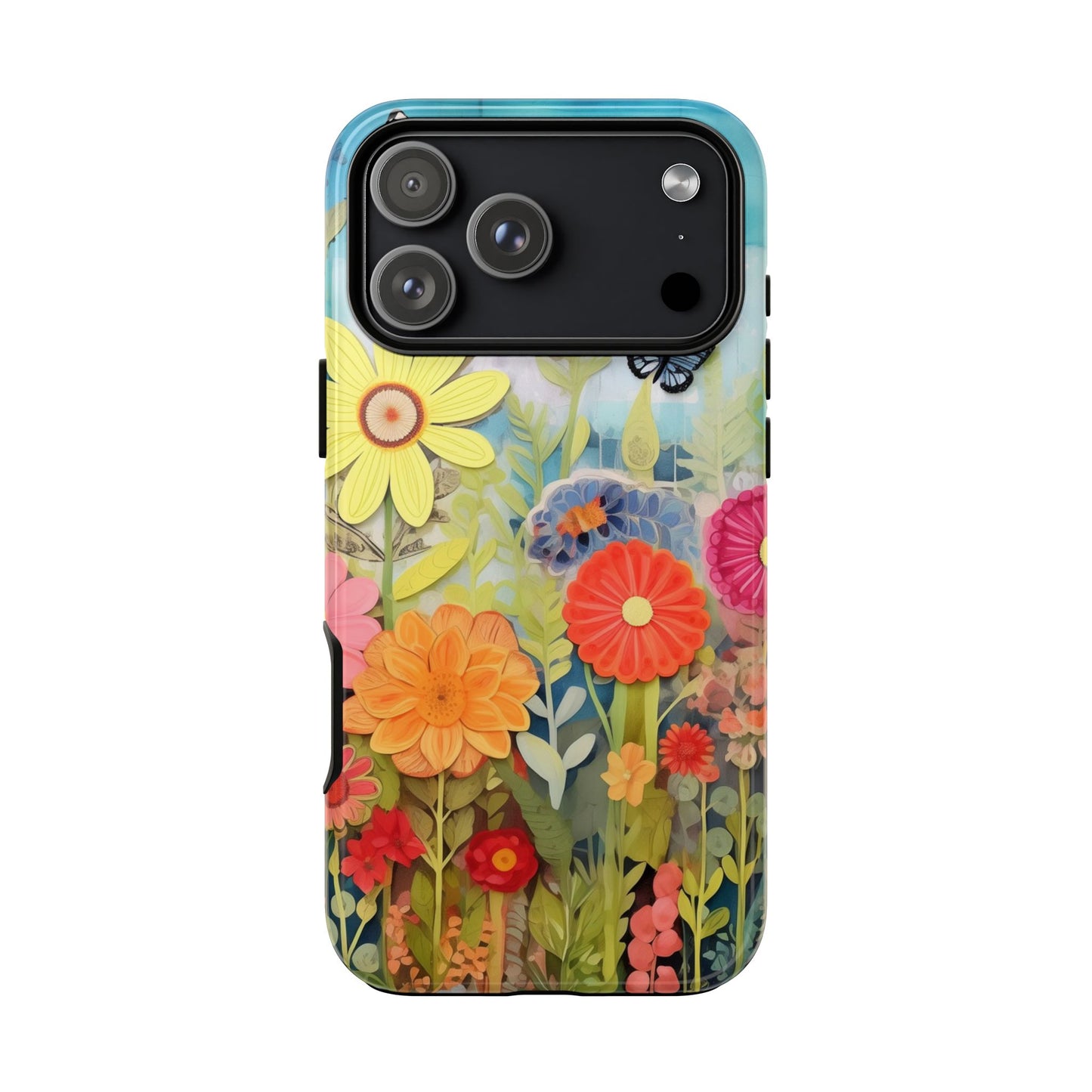Whimsical Floral Garden phone case | Tough Case | 3d Floral Pattern | iPhone 17