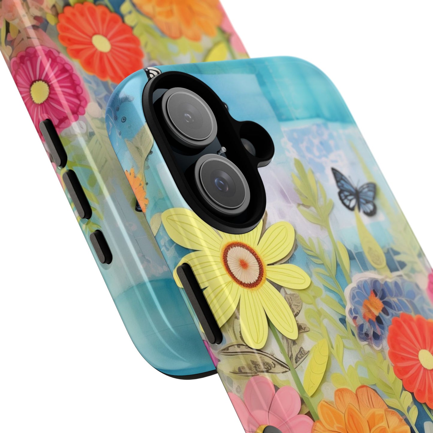 Whimsical Floral Garden phone case | Tough Case | 3d Floral Pattern | iPhone 17