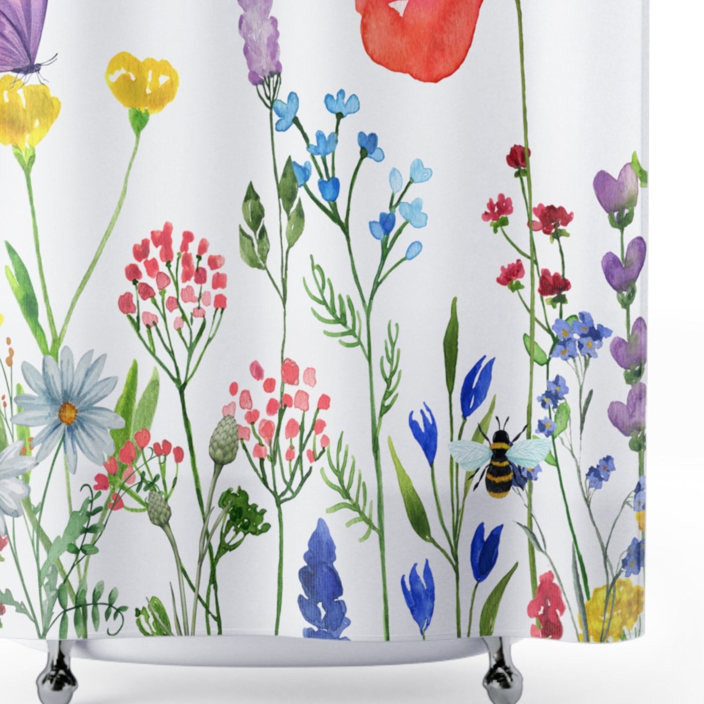 Custom Shower Curtain, Wildflowers