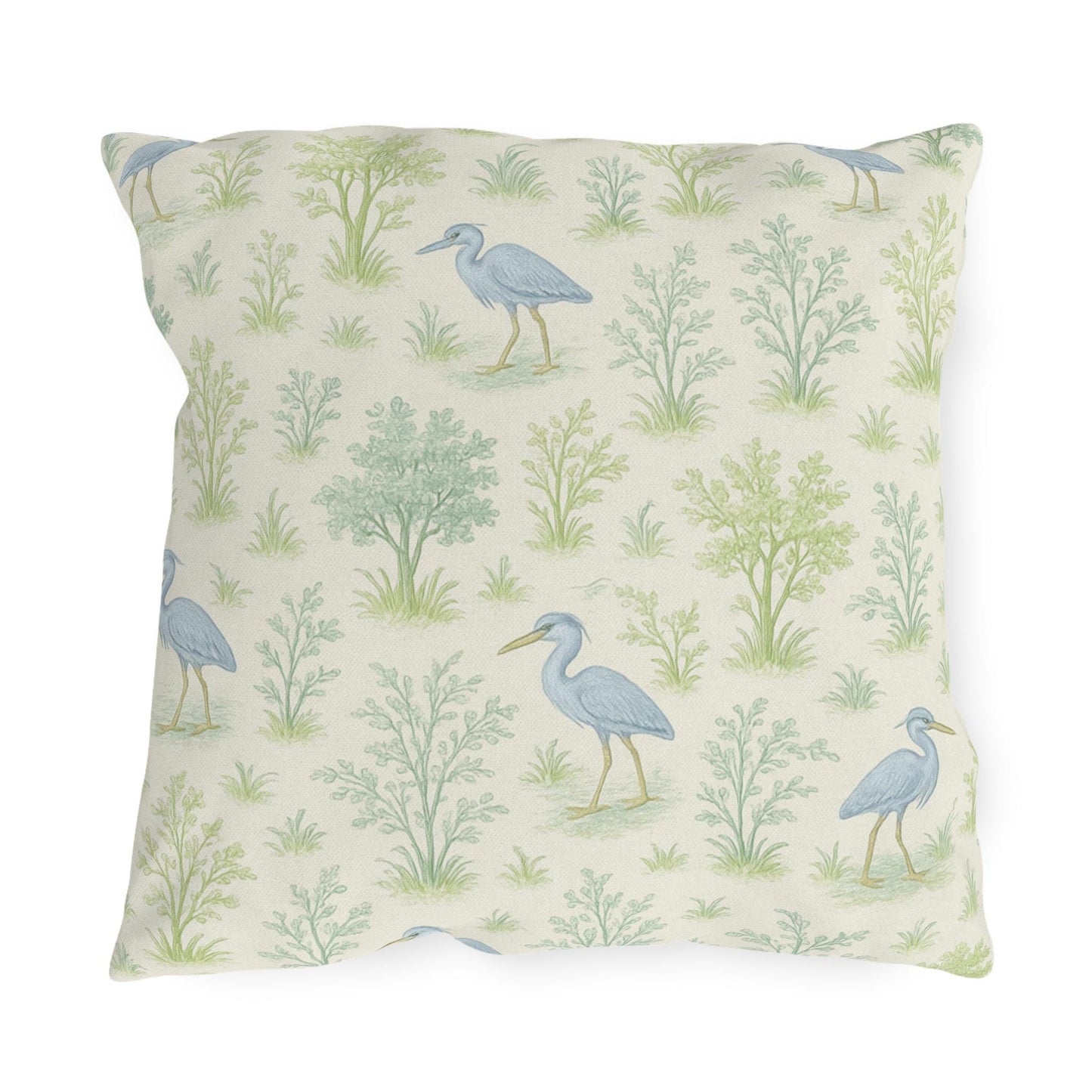 Custom Throw Pillow, Blue Herron
