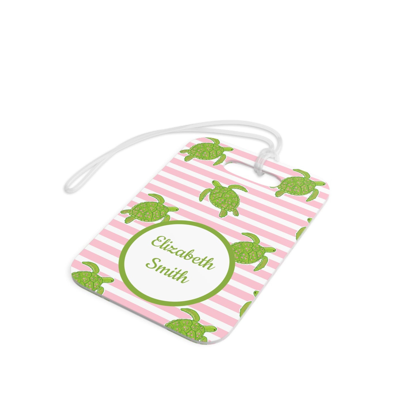 Personalized Preppy Sea Turtles Luggage Tag — Custom Name Travel ID