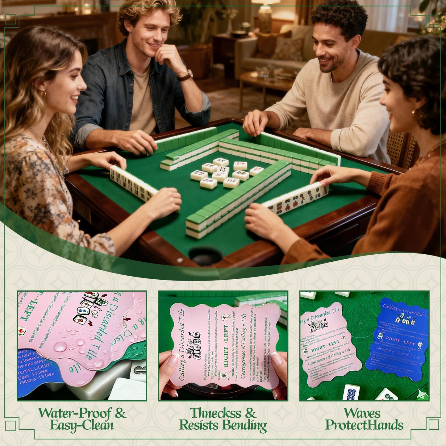 4 Pcs Mahjong Tile Shufflers with Printed Mahjong Rules: Amazon