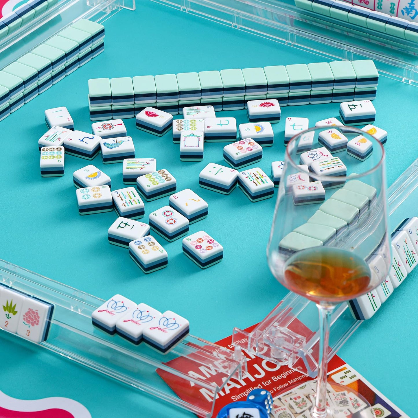 My Mahjong Trove 160 Acrylic 4 Layer Engraved American Mahjong Tiles Set: Amazon
