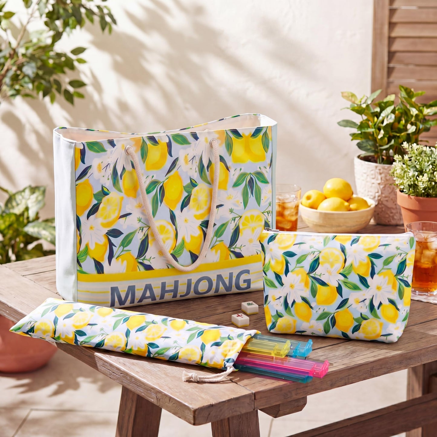 Soulchen 3 Pcs Mahjong Bag Set LEMONS: Amazon