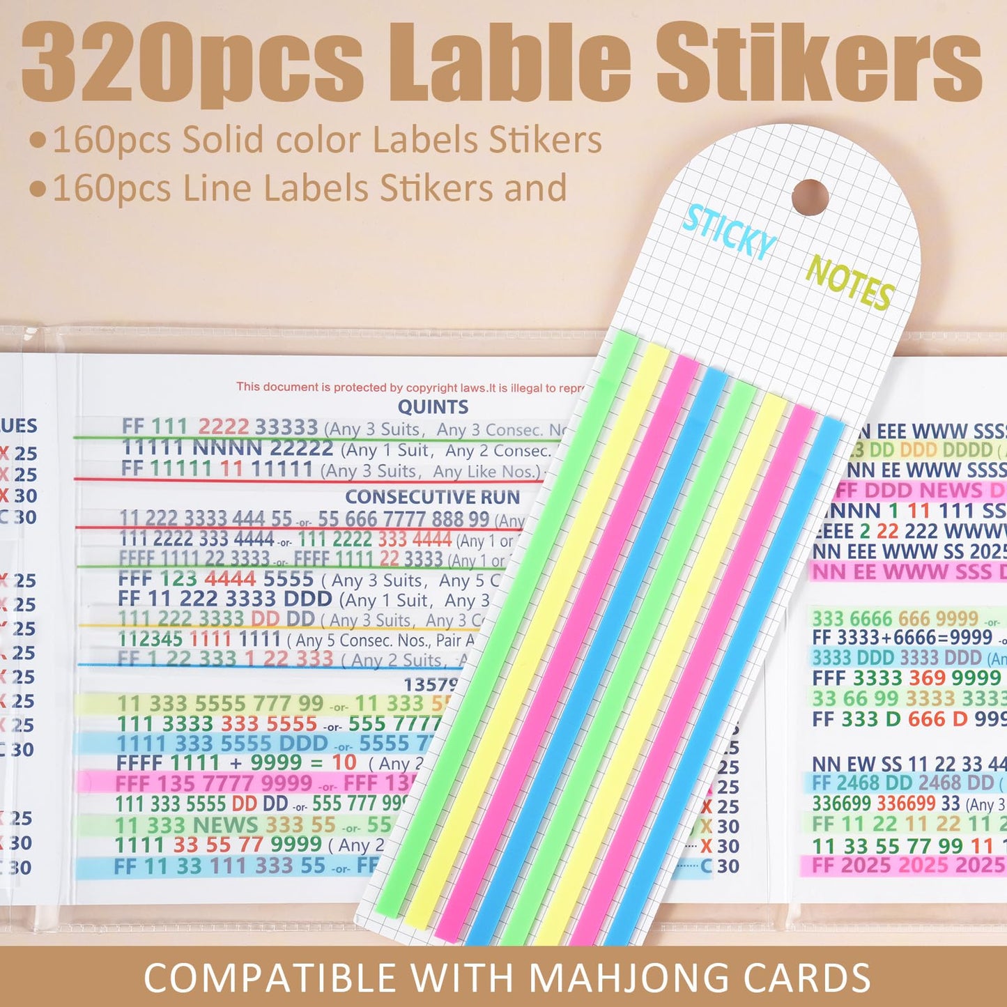 320 pcs Mahjong Card Line Finder Highlighter Tape: Amazon