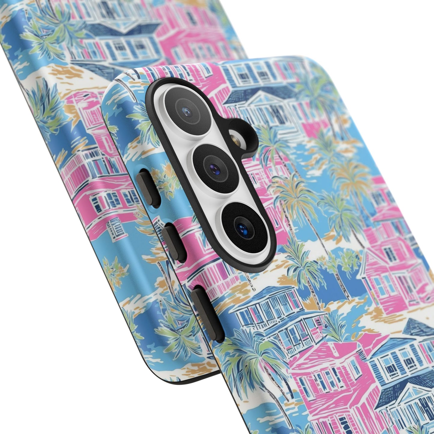 Tropical Beach Houses Tough Case | Palm Tree Coastal Phone Cover | iPhone 17