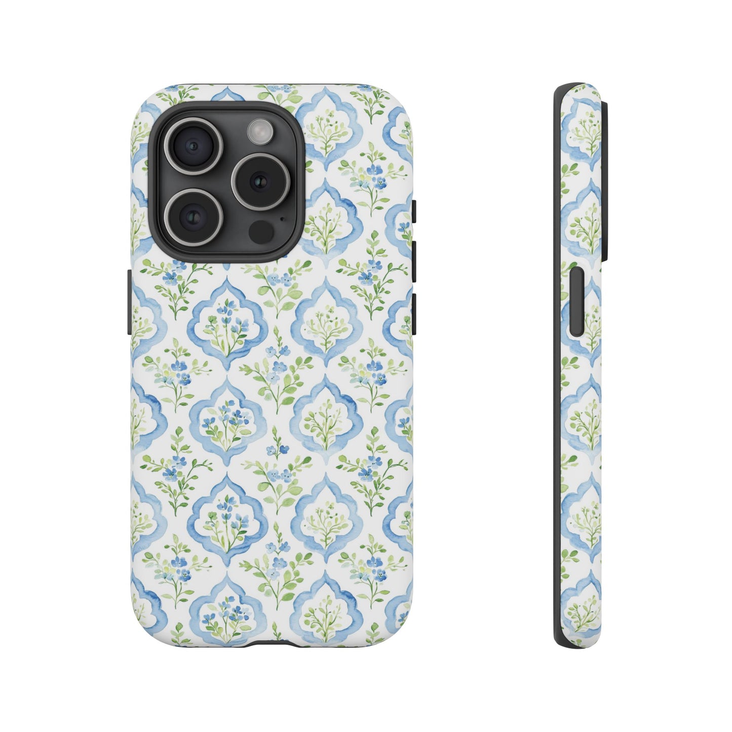 Blue Floral Damask phone case | Tough Case | iPhone 17