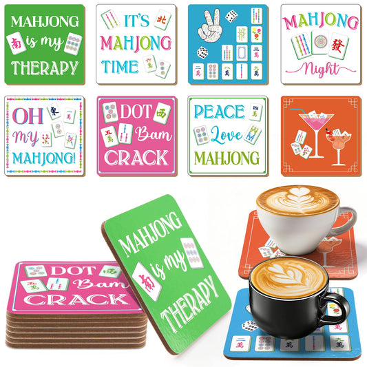 8 Pack Mahjong Coasters 3.94" x 3.94": Amazon