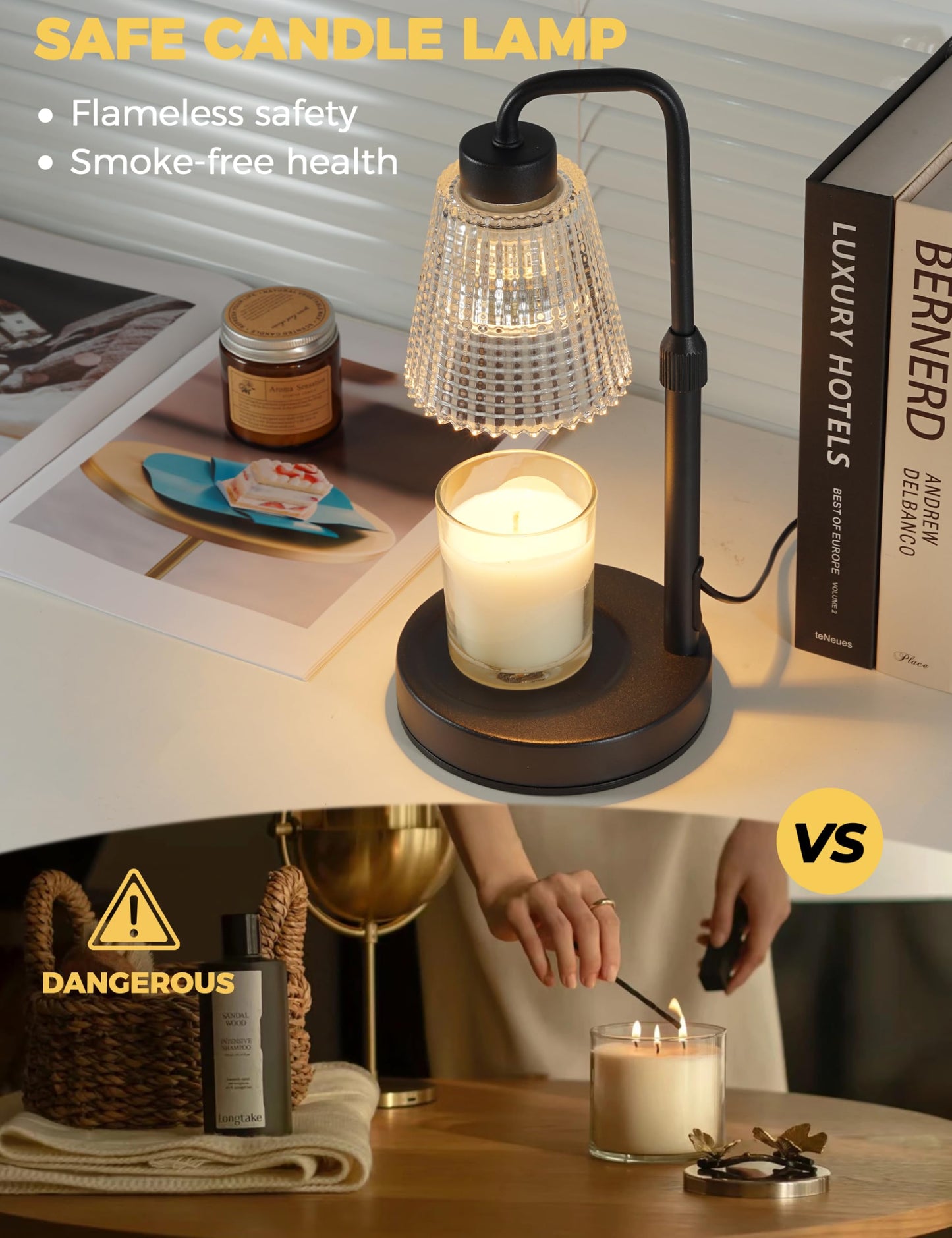 GODONLIF Candle Warmer Lamp with Cycle Timer,  Wax Melt Warmer for Jar Candles with 2 Bulbs