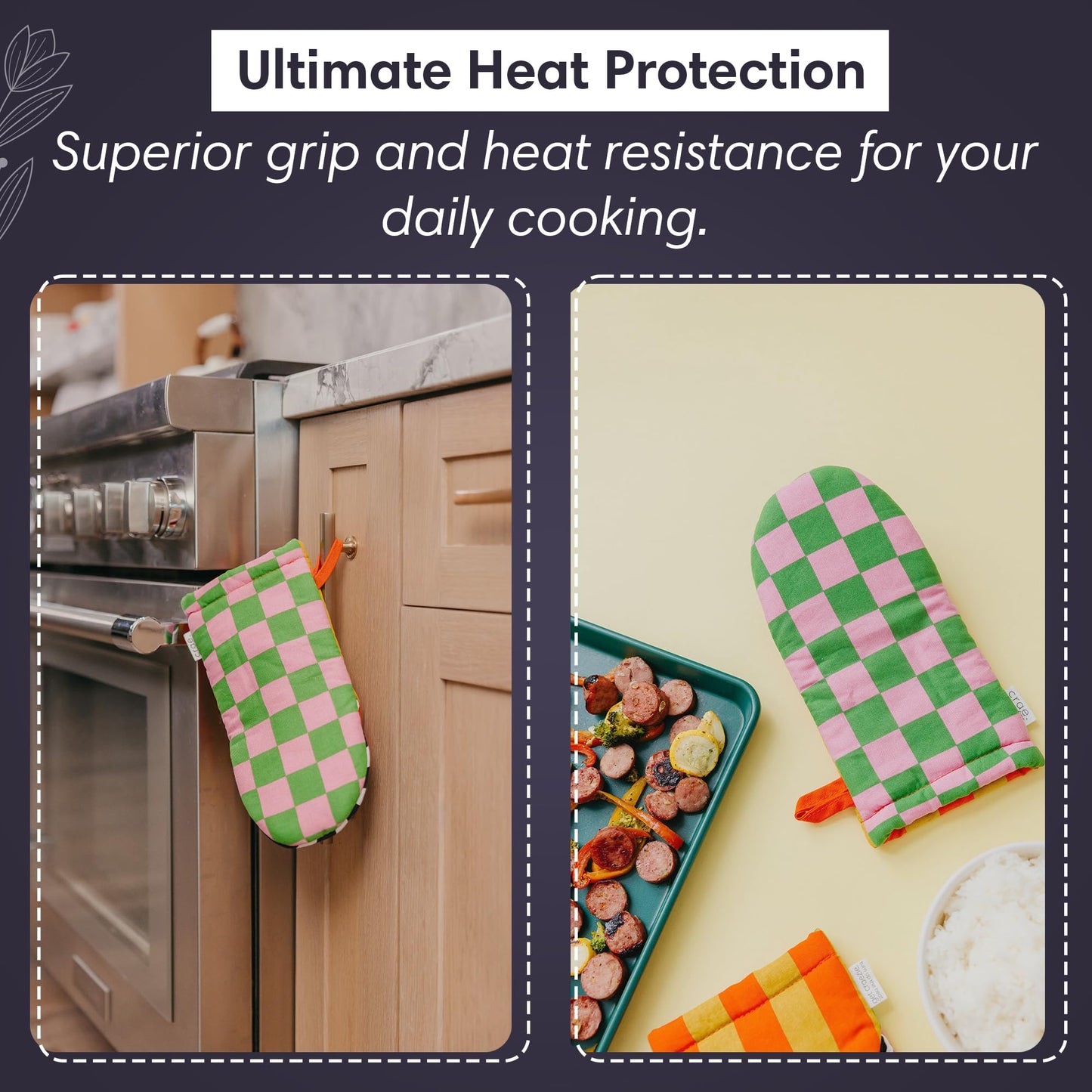 Cute Cotton Oven Mitt with Silicone Grip – Riglee Pattern
