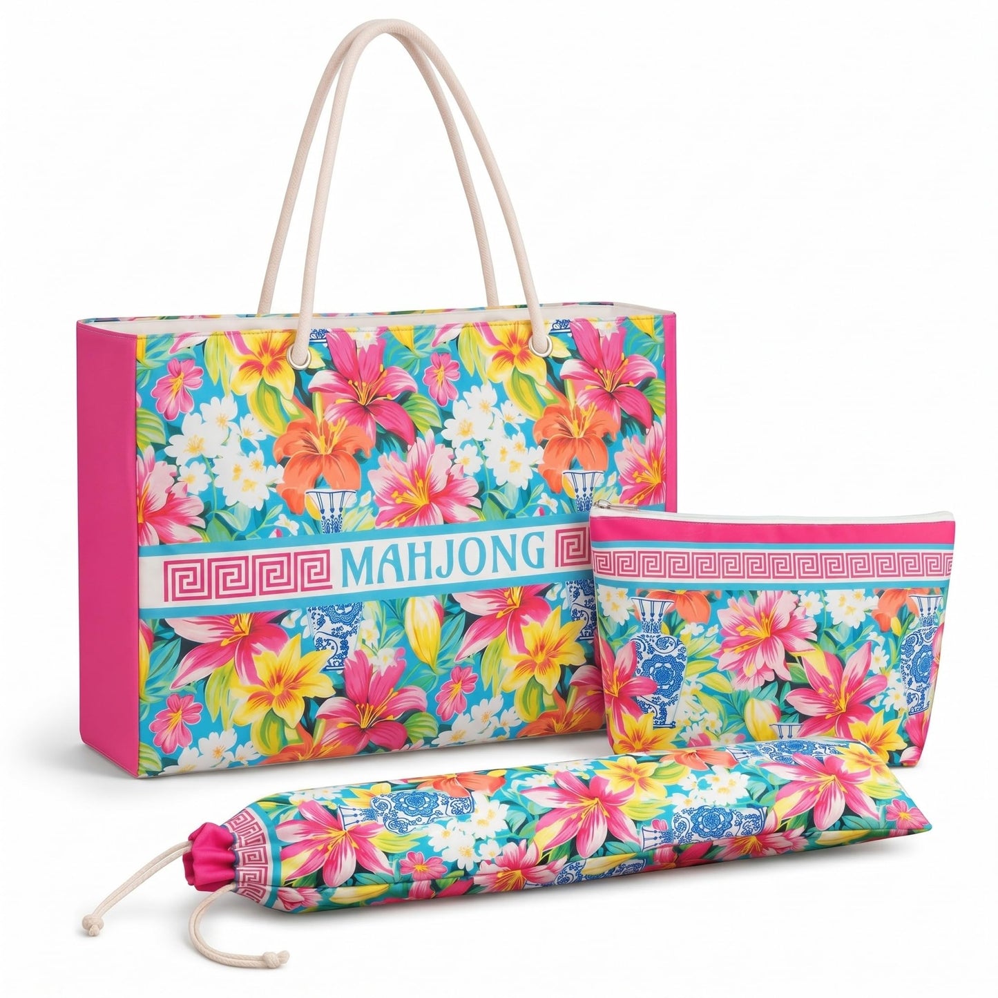 Soulchen 3 Pcs Mahjong Bag Set FLORAL: Amazon