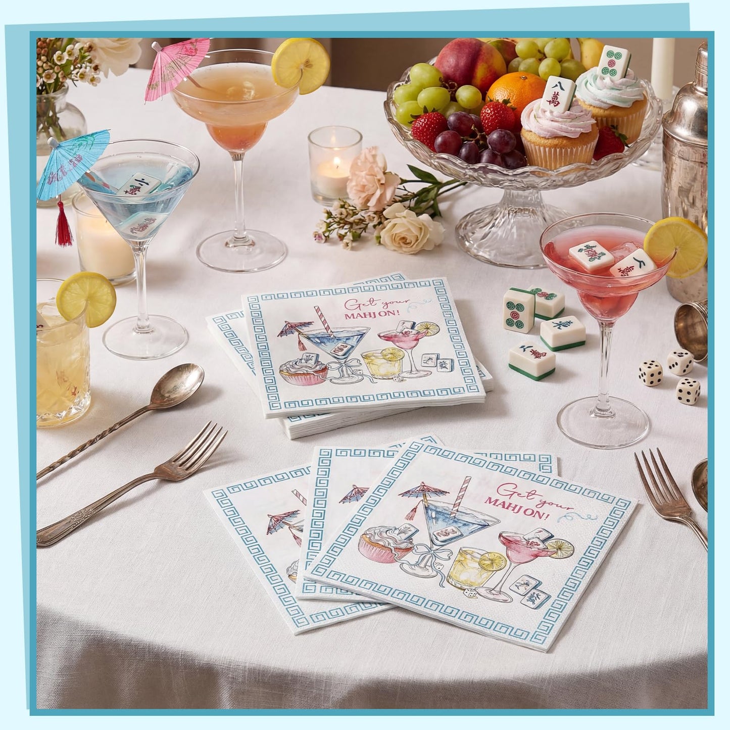 NatNarr 50 Pcs Mahjong Napkins, 6.5 x 6.5 Inch: Amazon