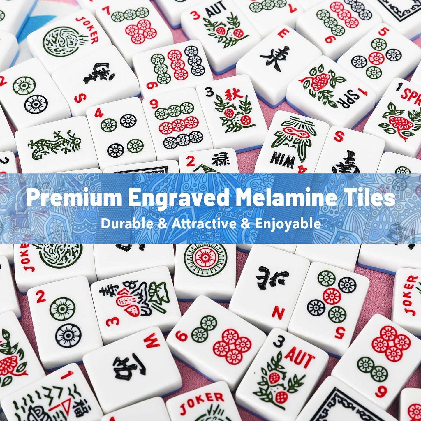 Kyerlish American Mahjong Tile Set with Blue Printed Carrying Bag: Amazon