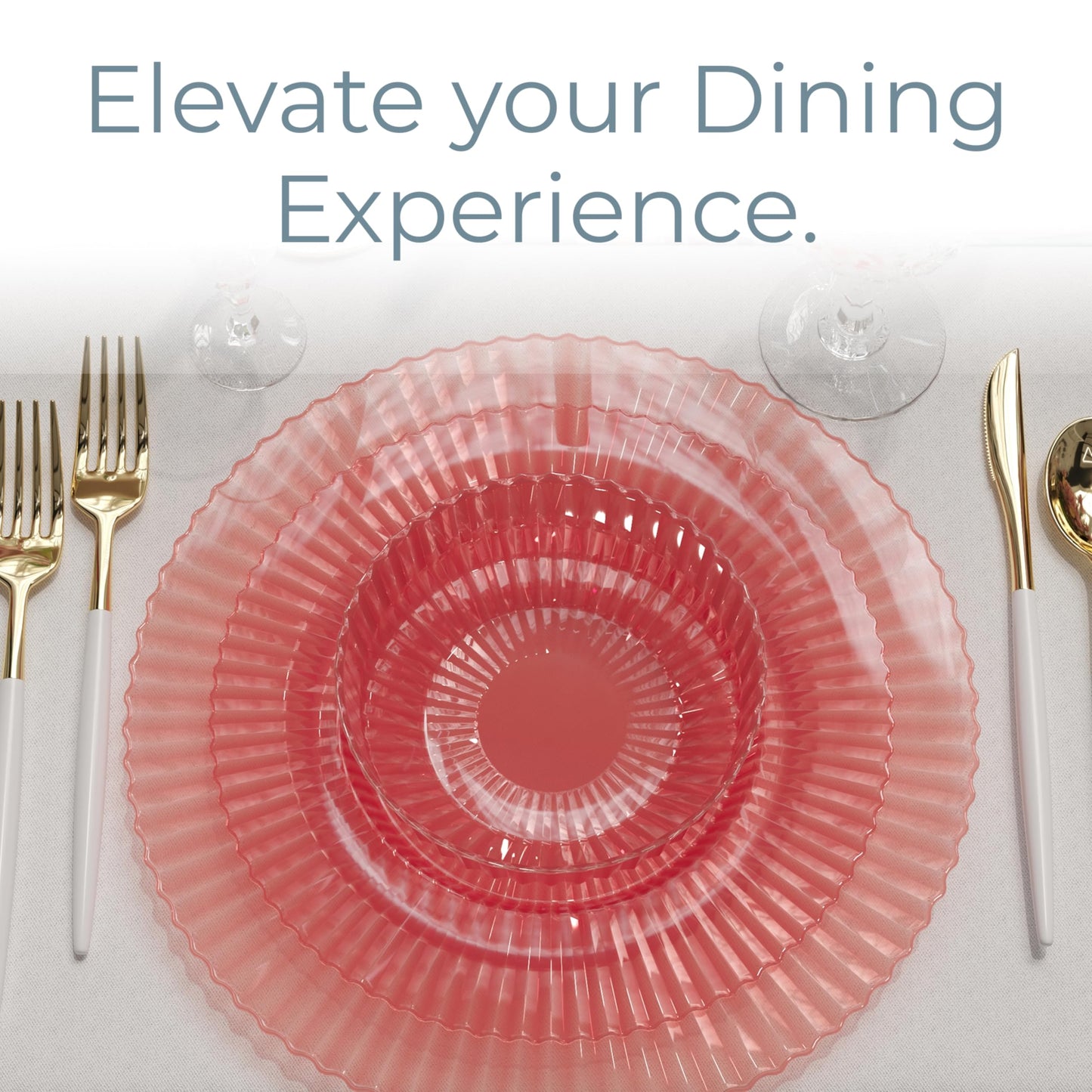 Pink Disposable Plates Set for 20 – 40‑Piece 9" & 11"