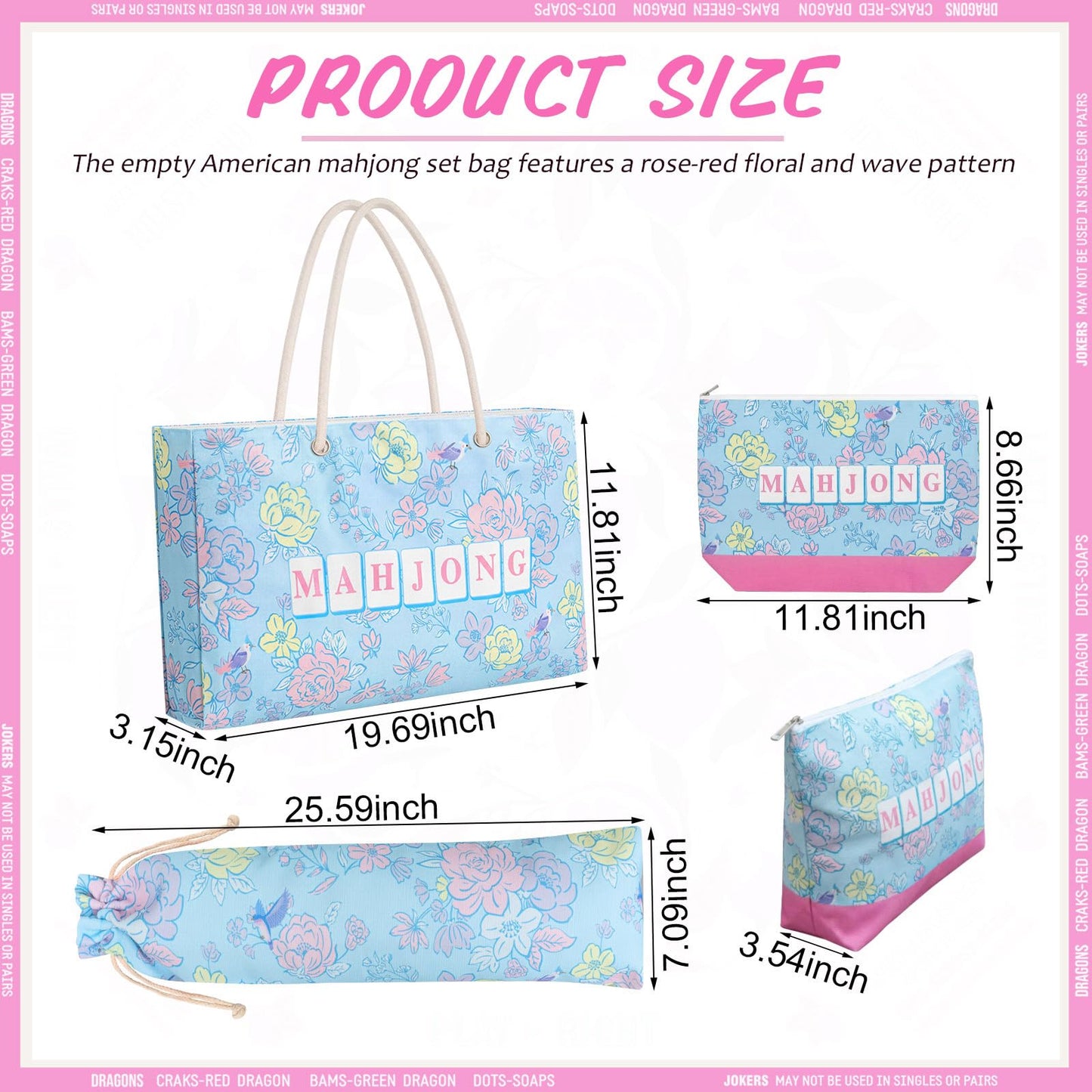 Soulchen 3 Pcs Empty Mahjong Bag Set: Amazon