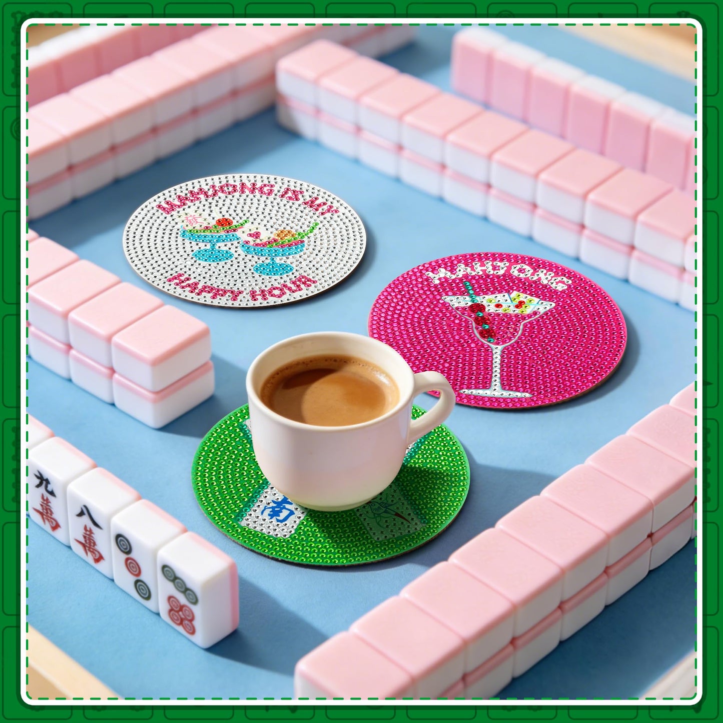 EliteEcho 8 PCS Mahjong Diamond Art Coasters Kit: Amazon