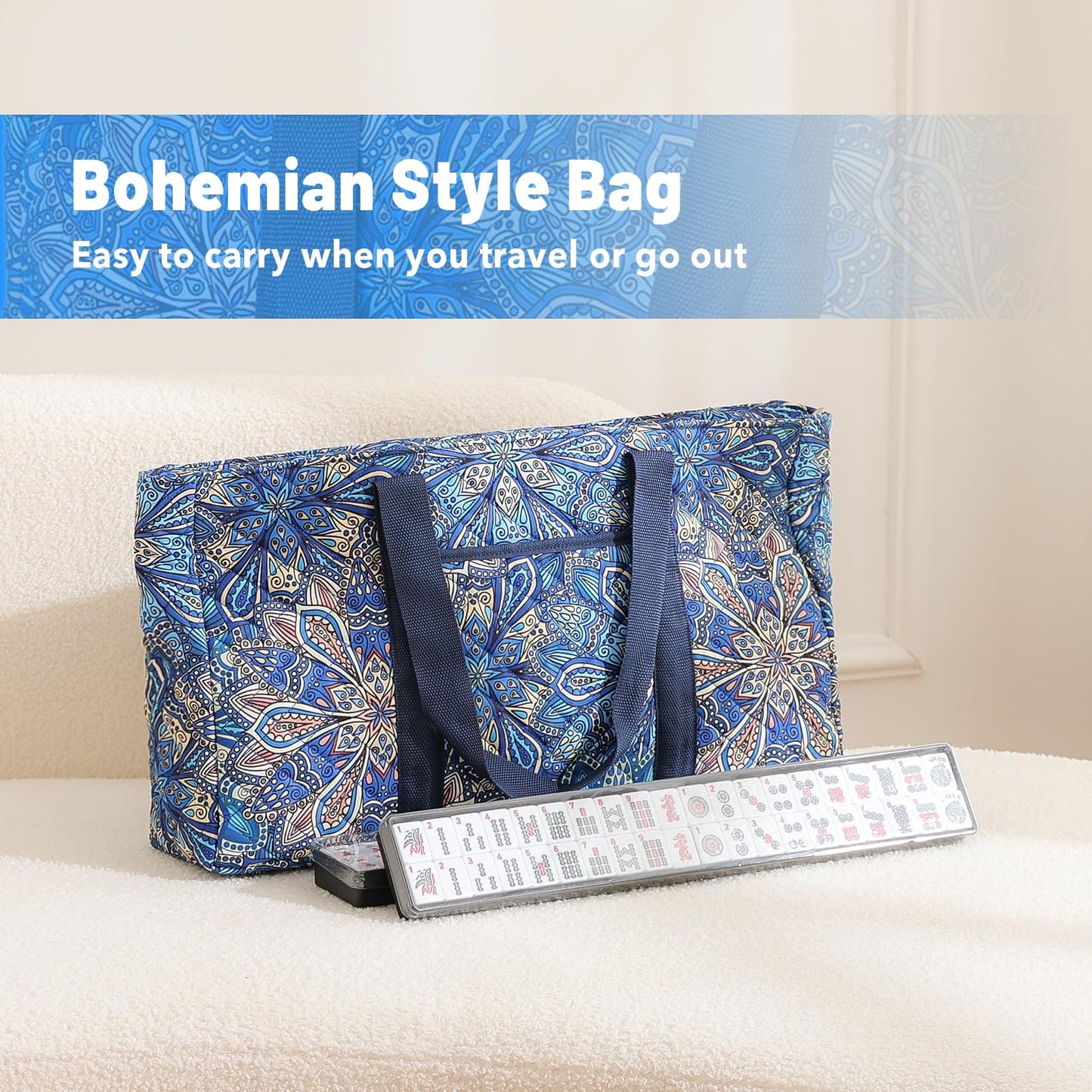 Kyerlish American Mahjong Tile Set with Blue Printed Carrying Bag: Amazon