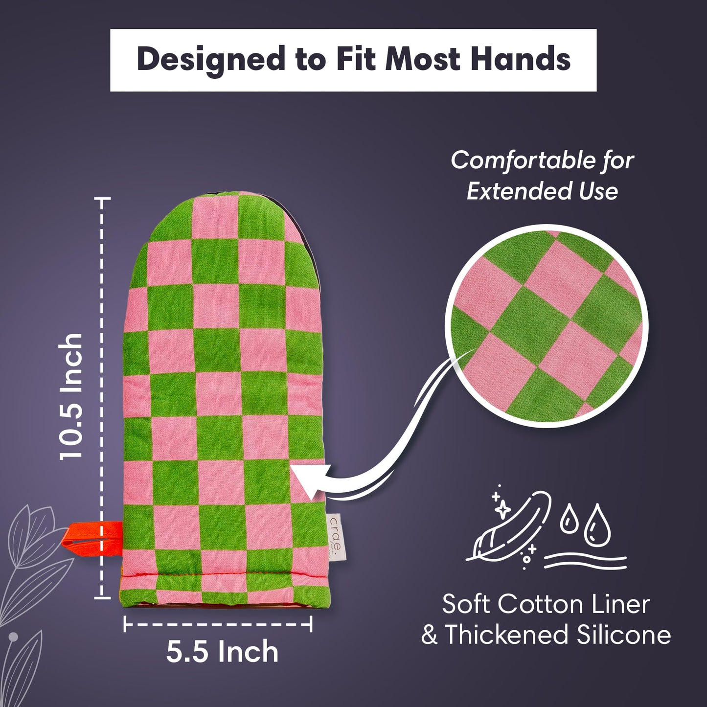 Cute Cotton Oven Mitt with Silicone Grip – Riglee Pattern