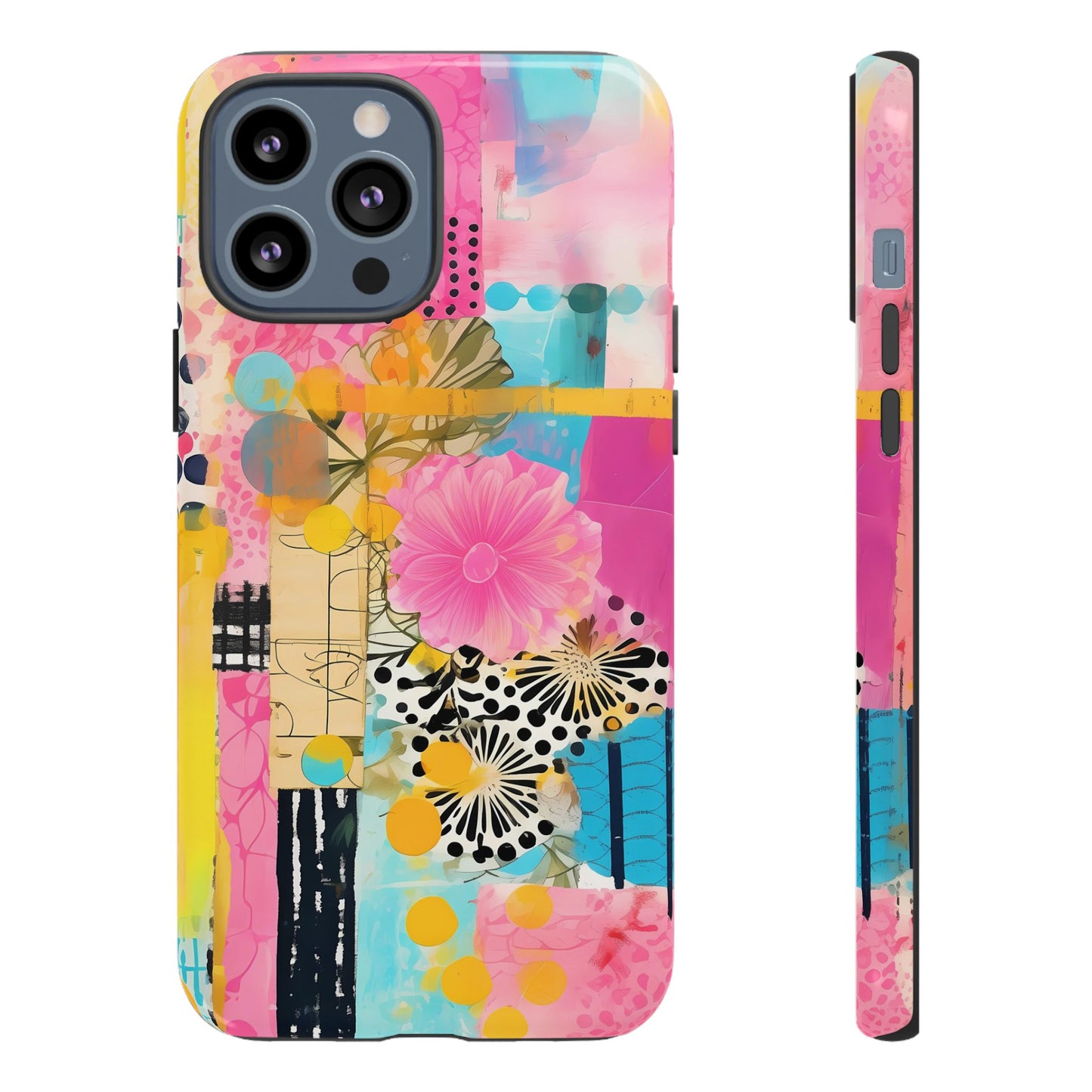 Pink Floral Abstract Phone Case | Tough Cases | iPhone 17