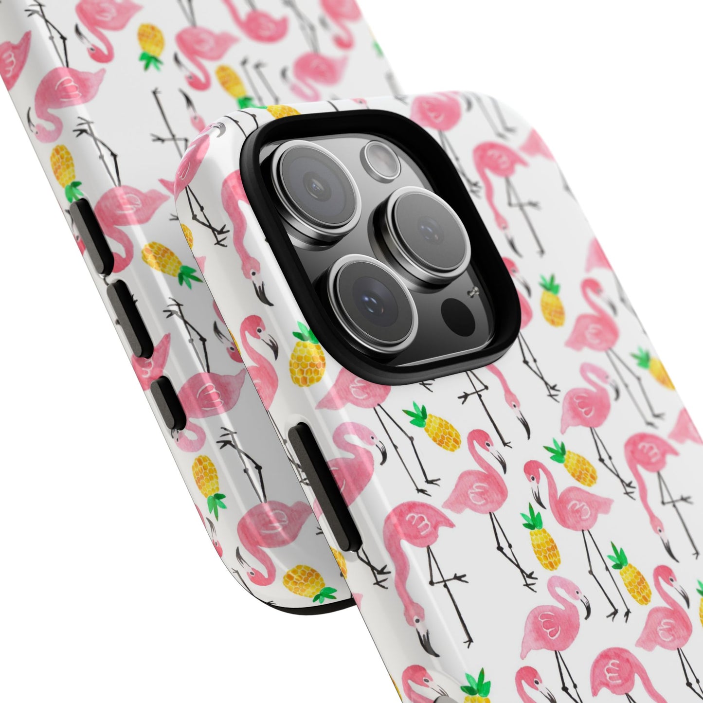 Flamingo & Pineapple Tough Case — Pink Tropical Phone Case