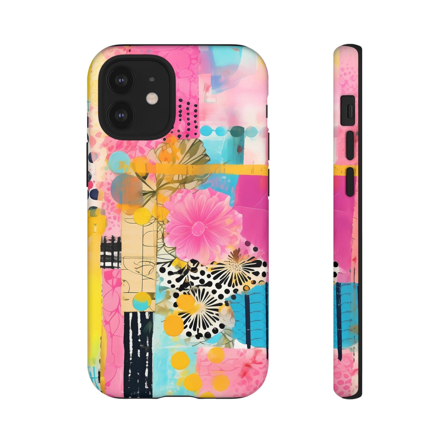 Pink Floral Abstract Phone Case | Tough Cases | iPhone 17